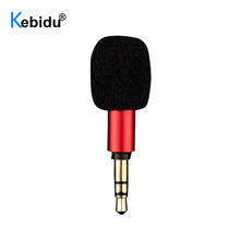 Kebidu 3.5mm jack mini omni-direcional microfone portátil pequeno microfone para gravador de cartão de som celular telefone android 2024 - compre barato