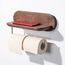 Аксессуары для ванной комнаты из орехового дерева + латунный рулон бумажный держатель туалетной бумаги полотенцесушитель из твердой древесины туалетная бумага коробка для салфеток 2024 - купить недорого