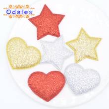 60Pcs/lots Glitter Christmas Star Heart Gold Star Red Heart Silver Star Pad Patches Homemade Decoration Tree X-Mas Party Sticker 2024 - buy cheap