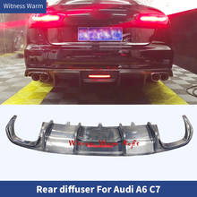 Задний бампер из углеродного волокна диффузор спойлер с светильник для Audi A6 C7 2012 2013 214 2015 2016 автомобильный FRP задний диффузор для губ Spoile 2024 - купить недорого