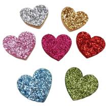 20PCS/lot 2cm Shiny Heart Padded Applique Crafts for Garment Accessories And Girl Hair Jewelry Decoration 2024 - buy cheap