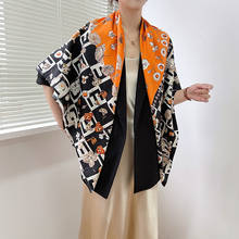 Bufanda de seda de lujo para mujer, chal de moda de alta calidad, bolsa de protección solar para playa, turbante, 2021 cm x 130cm, novedad de Primavera de 130 2024 - compra barato