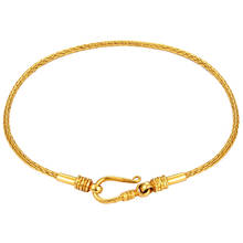 Pulseira masculina de ouro amarelo 18k au750 bracelete de corrente de cobra de ouro puro 2024 - compre barato