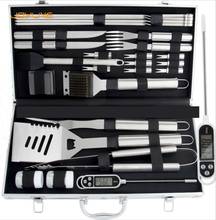 JOYLIVE Stainless Steel BBQ Tools 26Pcs Set Barbecue Utensil Accessories Camping Outdoor Cooking Tools Kit With Aluminum Box 2024 - buy cheap