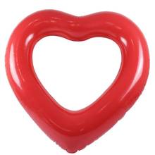 Boia de natação inflável, anel vermelho em forma de coração, ferramentas flutuantes para boiar na piscina 2024 - compre barato