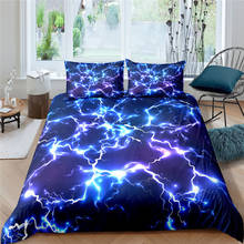 Luxury 3D Lightning Marble Print Home Living Comfortable Duvet Cover Pillowcase Kids Bedding Set Queen and King EU/US/AU/UK Size 2024 - buy cheap