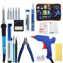 New 29 In 1 60W Electric Soldering Iron Set Desoldering Pump Welding Hot Melt Glue G un Hand Tool Sets EU 220V 2024 - buy cheap