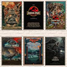 Jurassic parque filme cartazes estilo vintage kraft papel imprime adesivos de parede decoração casa arte marca 2024 - compre barato