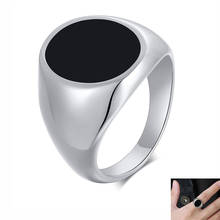 Классический стальной Цвет из нержавеющей стали, мужские кольца в винтажном стиле; Цвет черный; Акрил мужское кольцо вечерние ювелирные изделия аксессуары 2024 - купить недорого