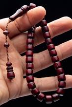 Rosário muçulmano tasbih, pulseira masculina de 33 contas de oração, acessório âmbar oltu pedra âmbar artesanal de turquia 2024 - compre barato