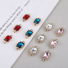 Brincos de cristal de zircão de moda coreana, brinco retangular de suspensão dupla, colar de joias, material de acessório de pulseira, 10 peças 2024 - compre barato