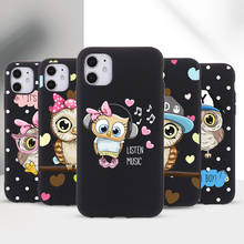 Cute coruja corações amante natal macio silicone caso do telefone fundas coque capa para iphone 13 11 pro 7plus 8 12 8plus x xs max 2024 - compre barato