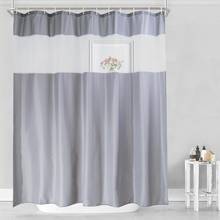 UFRIDAY Gray and White Fabric Shower Curtain for Bathroom with Window Translucent White Gauze Modern See Through Bath Curtain 2024 - buy cheap