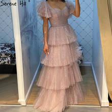 Serene Hill Pink Sexy Luxury Evening Dresses Gowns 2021 A-Line Glitter Tiered Princess For Women Party LA70924 2024 - buy cheap