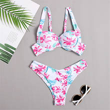 Summer Bikini Push Up Swimsuit Female Floral Print Two-piece Bikini Set Sexy Concise Swimwear Swimming Suit For Women Biquini 2024 - buy cheap