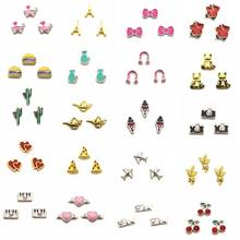 Mix 20pcs/Lot 3D Crystal Flower cat Floating Charms For  Memory Charms Lockets DIY Jewelry 2024 - buy cheap