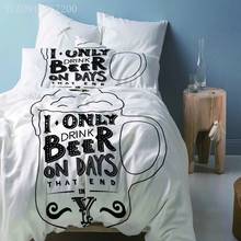 Creative Painted Bedding Set Beer Cup Printing Bedroom Decor Bed Linen Boys/Girls/Adult Classic Anime King Size Bed Clothes 2024 - buy cheap
