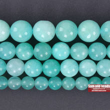 Natural Stone Lake Green Angelite Round Loose Beads For Jewelry Making DIY Bracelets Necklace 15'' 4/6/8/10/12mm 2024 - buy cheap