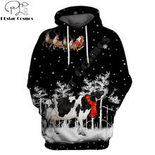 Farmer Cow Merry Xmas 3D Printed Unisex Deluxe Hoodie Men Sweatshirt Streetwear Zip Pullover Casual Jacket Tracksuit KJ0272 2024 - buy cheap