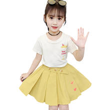 Clothes For Girls Letter Clothing For Girls Tshirt + Skirt Tracksuit Girl Summer Childrens Clothing 6 8 10 12 14 2024 - buy cheap