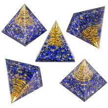 TUMBEELLUWA-Pirámide de orgón de cristal curativo con punto espiral dorado, generador de energía de orgonita para Yoga, meditación, Chakra, equilibrio 2024 - compra barato