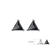 925 Sterling Silver Single Zircon Triangle Stud Earrings For Women Girl Small Earring Personality Sterling-silver-jewelry 2024 - buy cheap