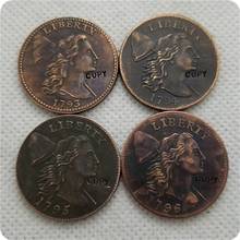 1793,1794, 1795,1796 фригийский колпак Большой цент копия монет памятные монеты-копии монет медаль коллекционные монеты 2024 - купить недорого