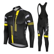 Frete grátis mieyco impressão masculino conjuntos de jérsei ciclismo bicicleta wicking respirável manga longa camisa bib pant corrida roupas 2024 - compre barato