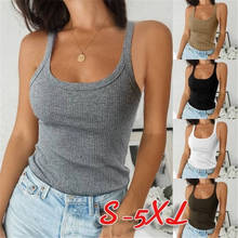 LDMCX168618-Camiseta de estilo veraniego para mujer, camiseta sin mangas con interior en U, envío directo, 2021 2024 - compra barato