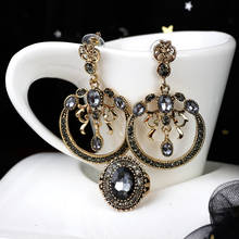Sunspicems 2020 Индийские Ювелирные наборы для женщин серые серьги с кристаллами круглое кольцо Этническая Свадебная бижутерия богемвечерние 2024 - купить недорого