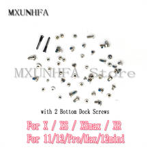 Full Screws Set For iPhone 11 12 Pro Max Mini X XS Max XR with 2 Bottom Dock Screw Complete Kit Replacement Repair Bolts Parts 2024 - buy cheap