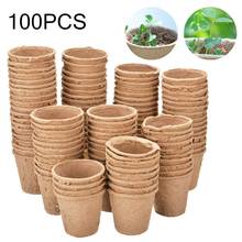 Maceta redonda de turba Biodegradable para cultivo de plantas, herramientas de jardinería para el hogar, 6cm, 100 unidades 2024 - compra barato