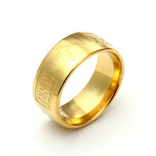 Мужское кольцо крест Иисуса золотого цвета из нержавеющей стали молитвенные христианские кольца для женщин мужчин Религиозные ювелирные изделия кольца 2019 2024 - купить недорого