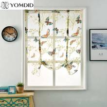 Roman Short Curtain Ribbon Curtains For Living Room Burnout flower Window Tulle for Home Cafe Vertical Blinds Curtain cortina 2024 - buy cheap
