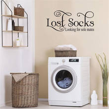 Unique Design Lost Socks Looking For Soul Mates Laundry Room Quote Laundry Laundry Room Wall Sticker Vinyl Wall Decal ph420 2024 - buy cheap
