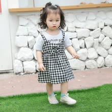 Toddler Girl Summer Clothes Plaid Pattern Suspenders Baby Dresses Cute Casual Dress Kids Fashion Girl Sweet Colors Vivid Enamour 2024 - купить недорого