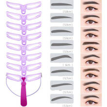 8 in1 Eyebrow Shaping Template Reusable Helper Eyebrow Stencils Kit Grooming Card Eyebrow Defining Makeup Tools 2024 - buy cheap