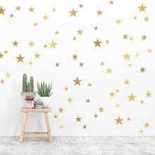 Новые золотые настенные наклейки со звездами детская комната Домашний Декор виниловые наклейки на стену Diy обои настенные художественные украшения 2024 - купить недорого
