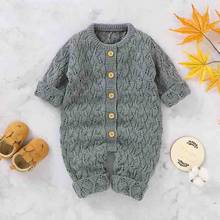 Baby Rompers Newborn Boys Girls Sweaters Clothes Autumn Long Sleeve Infant Overall  Infant Jumpsuits Winter Warm Knitwear 2024 - buy cheap