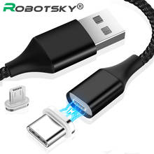 Cable magnético 3A USB tipo C, Cable Micro USB para Samsung, Huawei, Xiaomi, Cable de datos de teléfono de carga rápida 3,0 2024 - compra barato