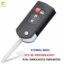 Mando a distancia con tapa de reemplazo KEYECU, 4 botones, 315MHz, 4D63, para Mazda 6, 2009-2010, FCC, ID: 5WK43451, 5WK49783 2024 - compra barato