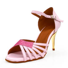 Evkoodance-zapatos de baile de Tango para mujer o niña, calzado Rosa bonito de tacón alto de 8,5 cm, para baile de salón, Salsa latina, novedad 2024 - compra barato