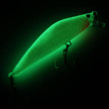 Señuelo de pesca Minnow, cebo de pesca nocturno luminoso 3D de plástico + señuelos duros con dos anzuelos triples, 7cm/8g, 1 unidad 2024 - compra barato