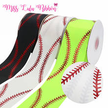 3 "75mm esportes série costura impressão três cores holográfica softball fita diy acessórios 50 jardas/rolo 2024 - compre barato