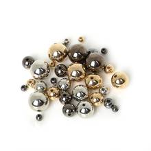 Gold/Rhodium/Gunmetal Plated CCB Plastic Round Bulk Spacer Loose Beads For Jewelry Making DIY Bracelet Necklace 4/6/8/10/12mm 2024 - buy cheap