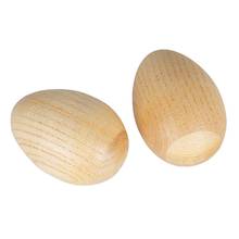 1 Pair Natural Solid Wood Egg Shaker Musical Percussion Instrument Kindergarten Early Education Toys 2024 - buy cheap