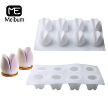 Meibum 8 Cavity Chocolate Mousse Pastry Tools Tulip Shape Silicone Cake Mold Muffin Jelly Dessert Moulds Decorating Baking Tools 2024 - buy cheap