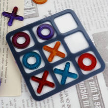 Big Size Tic Tac Toe OX Chess Game Mirror Silicone Casting Molds For DIY Resin Chessboard Jewelry Tools Uv Epoxy Craft Handmade 2024 - buy cheap