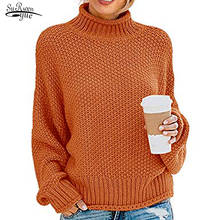 2021 Fashion Women Pullover Knitted Sweater Jumper Basic Turtleneck Women Sweaters Autumn Winter Tops Soft Warm Pull 17153 2024 - buy cheap