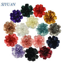 120pcs/lot 3'' Fabric Crystal Crepe Flower with Hair Clip Superb Rolled Silk Flower Hair Accessories Wedding Decor TH302 2024 - buy cheap